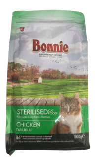 Bonnie Kısırlaştırılmış Tavuklu 500 gr Kedi Maması kullananlar yorumlar
